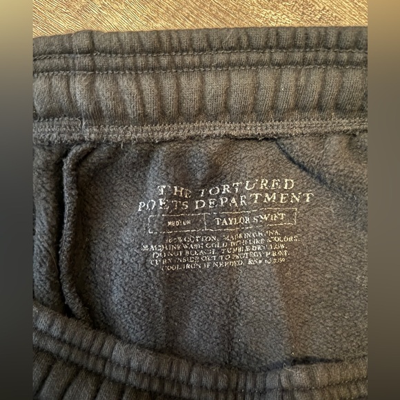 Official Taylor Swift TTPD "Down Bad Crying at the Gym" fleece joggers.Med. EUC. - Picture 3 of 9